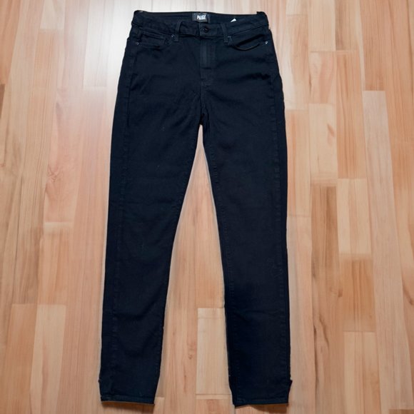 PAIGE Hoxton Skinny Women's Jeans Pants in Black Shadow Size 29 High Rise - Picture 4 of 12